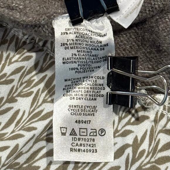 NWT Loft Sweater Merino Wool Minimalist Lagenlook Scandi Neutral Green 20/22 - Picture 4 of 6